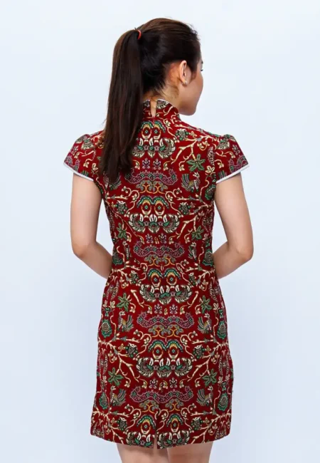 Dress Cheongsam Shanghai Red A - Rianty Batik